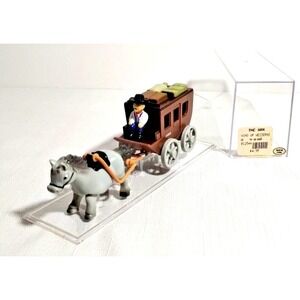 Windup toy horse drawn wagon by HANS Original Acrylic Box Works Great See Video